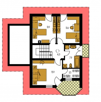 Mirror image | Floor plan of second floor - KLASSIK 129